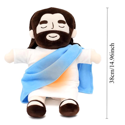 Soothing Breathing Jesus Plush Doll Ornaments Four-Gear Adjustment Children Music Sleep Companion Christmas Toy Decoration Gifts