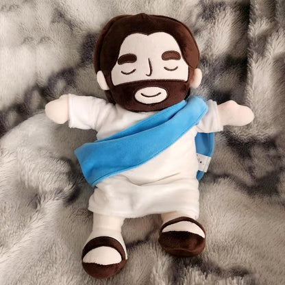 Soothing Breathing Jesus Plush Doll Ornaments Four-Gear Adjustment Children Music Sleep Companion Christmas Toy Decoration Gifts