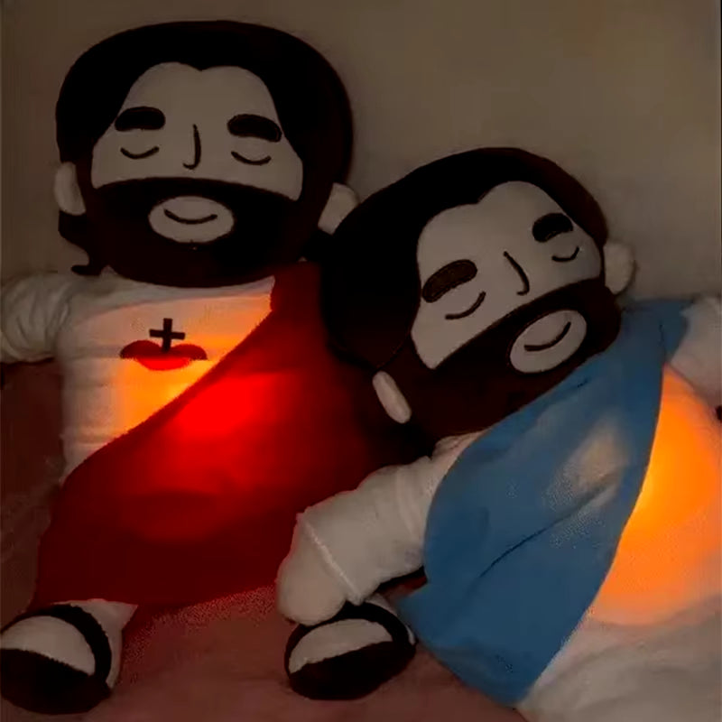 Soothing Breathing Jesus Plush Doll Ornaments Four-Gear Adjustment Children Music Sleep Companion Christmas Toy Decoration Gifts