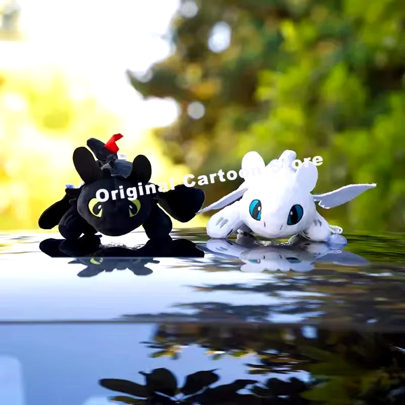 Original Car Roof Teeth Flying Dragon Plush Toy Doll Ornaments Car Accessories Trunk Decorate Motorcycle Helmet Accessories